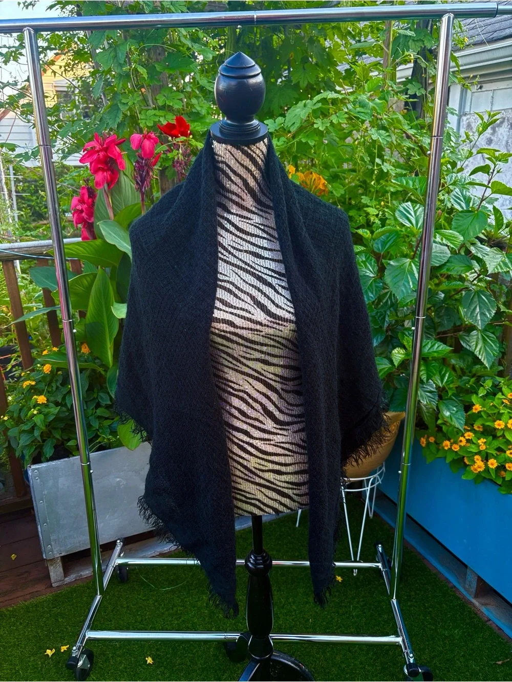 🧣Black Square Scarf Wrap Shawl Throw Women Accessories - 48 x 48 (Clean)